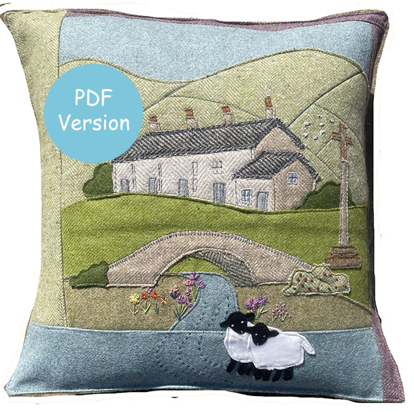 Village Life 16" Cushion Downloadable Sewing Pattern.