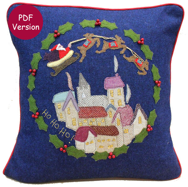 Ho Ho Ho! Applique Cushion Sewing Pattern Downloadable Version 