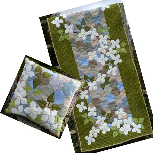 English Country Garden Runner and Cushion Sewing Pattern Pair