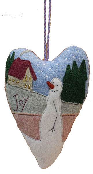 Joy, Hanging Heart Sewing Pattern.