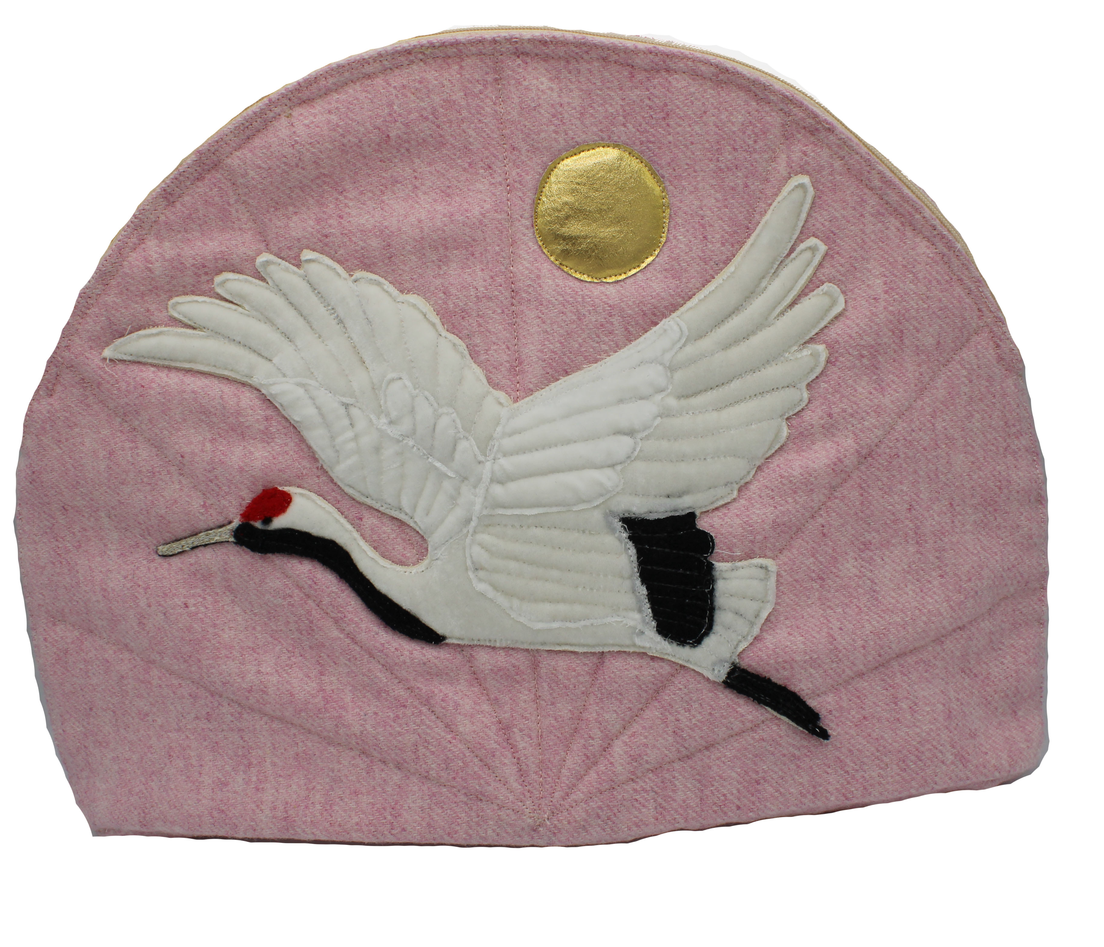 Red Crowned Crane, Wall Hanging and Cosmetics Bag Sewing Pattern 