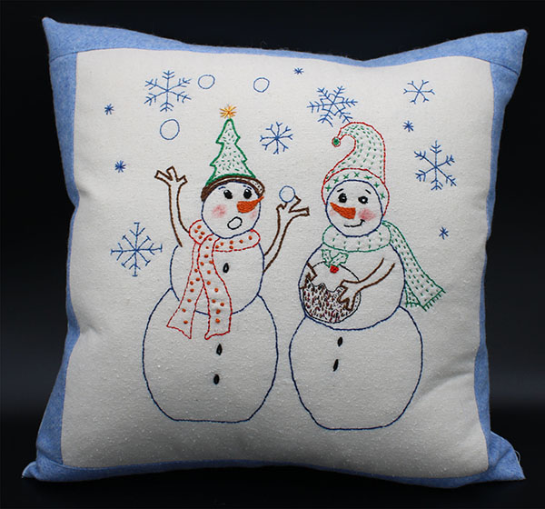 Jolly Snowmen Stitchery Cushion Sewing Pattern