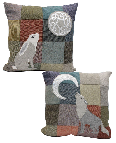 Moon Gazing Hare and Wolf Moon Cushion, Sewing Pattern