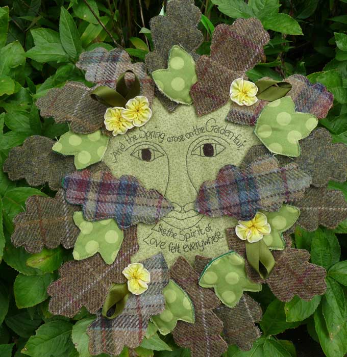 Spring Green Man, Wreath Sewing Pattern