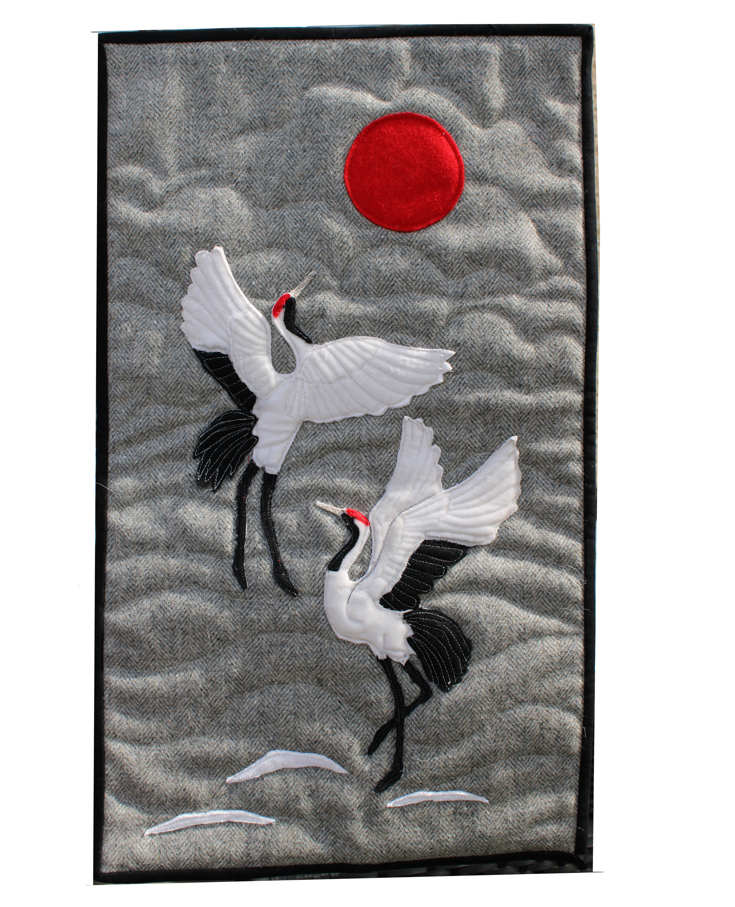 Red Crowned Crane, Wall Hanging and Cosmetics Bag Sewing Pattern 