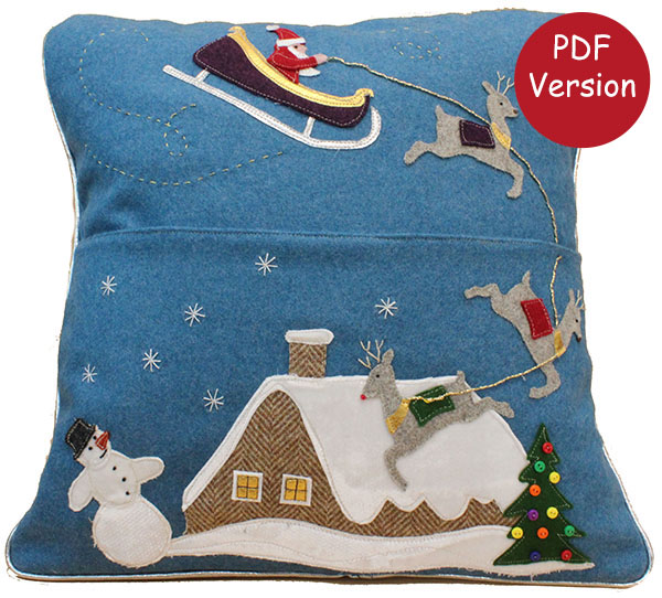 Twas the Night Before Christmas, tablet/book cushion downloadable sewing pattern
